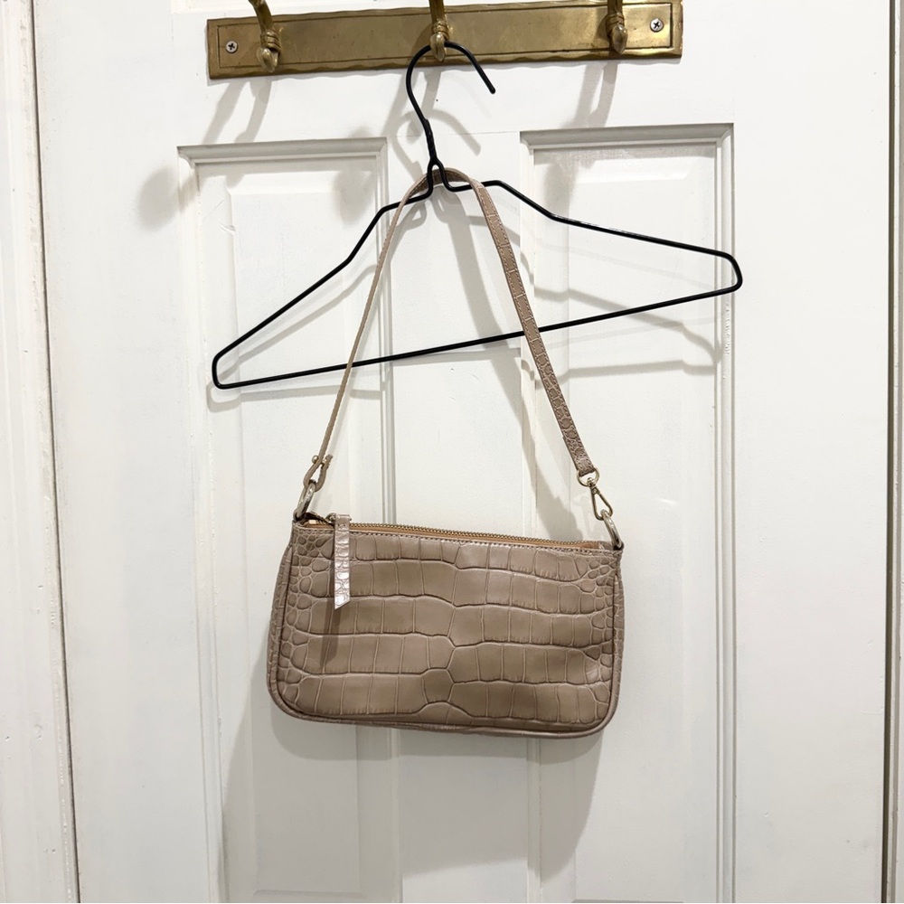 & other stories croc embossed leather shoulder bag